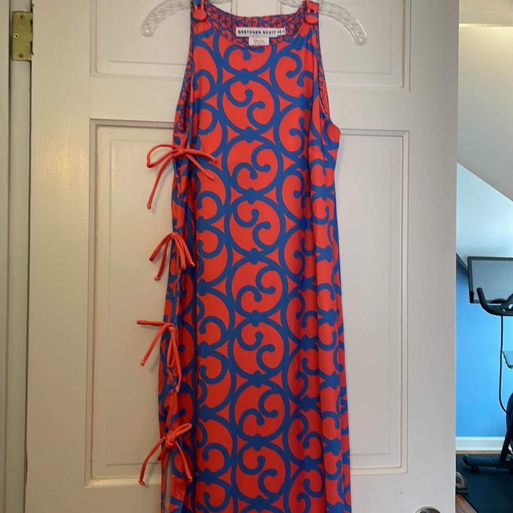 Orange and blue maxi dress - Picture 3 of 7